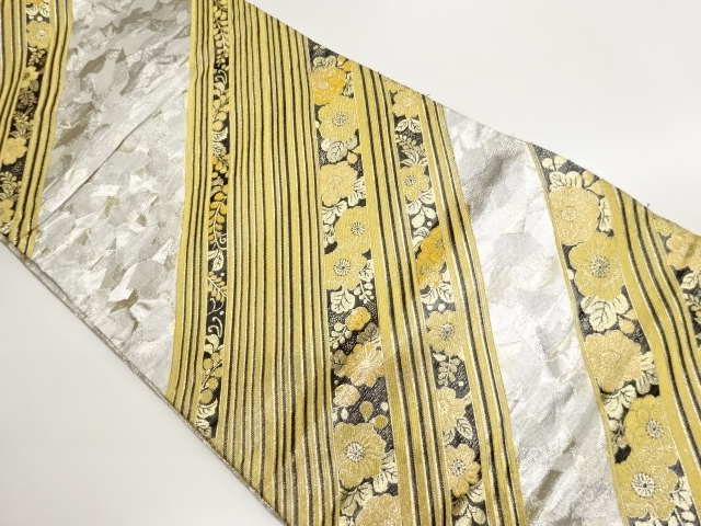 JAPANESE NAGOYA OBI / WOVEN FLORAL PLANTS